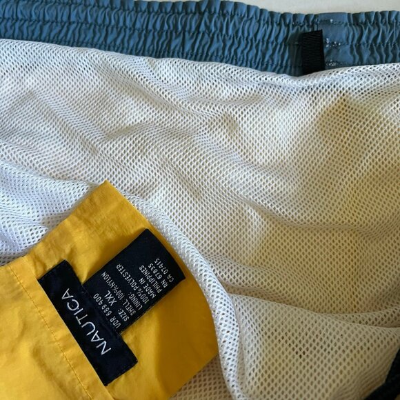 Nautica Men’s Yellow Blue Stripes Swim Trunks Swimwear Suit | Sz XXL - Picture 11 of 15